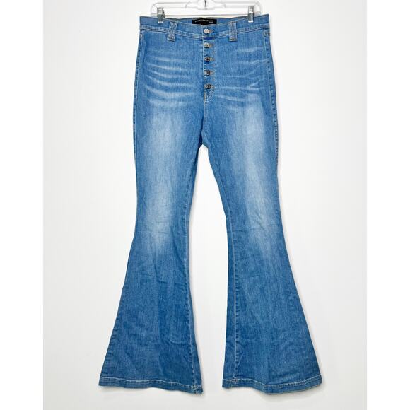 Veronica Beard Sheridan Bell Bottom Jeans Lakeshore Wash Size 32 High Rise - Picture 2 of 11